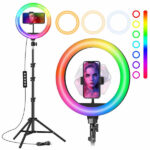 ARO LUZ LED RGB 12" 30 CM 83054 CON TRIPODE 2 MTS