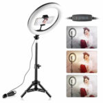 ARO LUZ LED 10" 25 CM CON TRIPODE 2 MTS