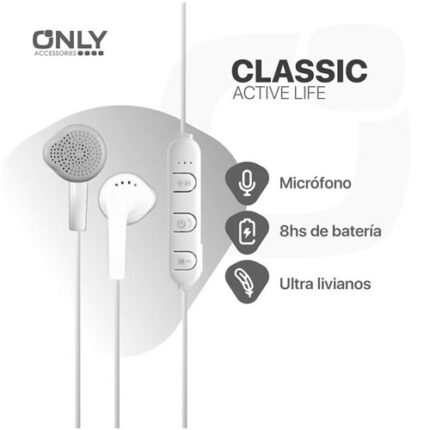 AURICULAR BLUETOOTH ONLY CLASSIC BLANCO