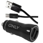 CARGADOR RAPIDO 12V ONLY 3.1A 2 USB + CABLE TIPO C DESMONTAB - Imagen 2