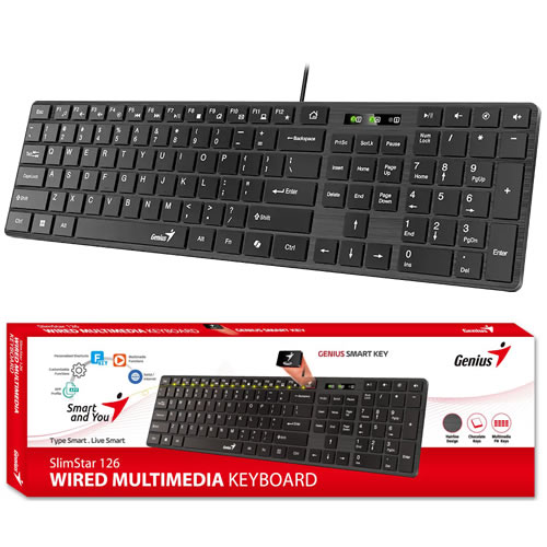 Genius SlimStar 126 Usb TECLADO GENIUS SLIMSTAR 126 USB - Imagen 1