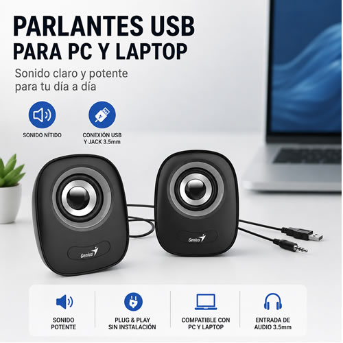 PARLANTE GENIUS SP-Q160 NEGRO GRIS PARLANTE GENIUS SP-Q160 NEGRO/GRIS - Imagen 1