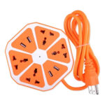 ZAPATILLA MULTINORMA HEXAGONAL 220V 4 TOMAS + 4 USB