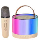 PARLANTE PORTATIL RGB CON MICROFONO K52 BEIGE