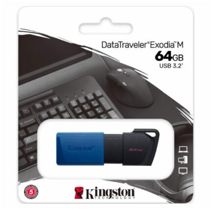PEN DRIVE KINGSTON 64 GB DTXM NEGRO/AZUL