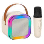 PARLANTE PORTATIL RGB CON 1 MICROFONO K18 BEIGE