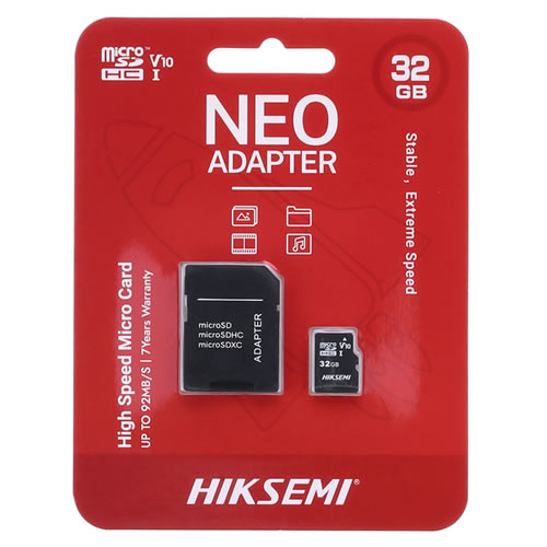 Memoria Micro sd Hiksemi Neo 32 Gb C10 92 Mbps MEMORIA MICRO SD HIKSEMI NEO 32 GB C10 92 MBPS - Imagen 1