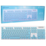 TECLADO NOGANET NKB-580 USB CELESTE/BLANCO