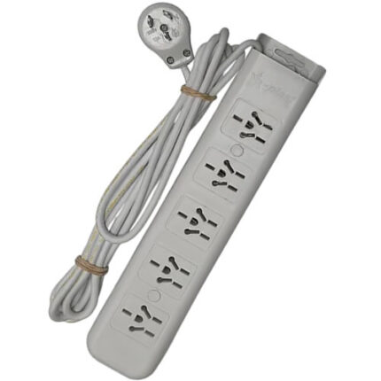 PROLONGADOR ZAPATILLA 220V 5 TOMAS CON TECLA Y CABLE 5 MTS