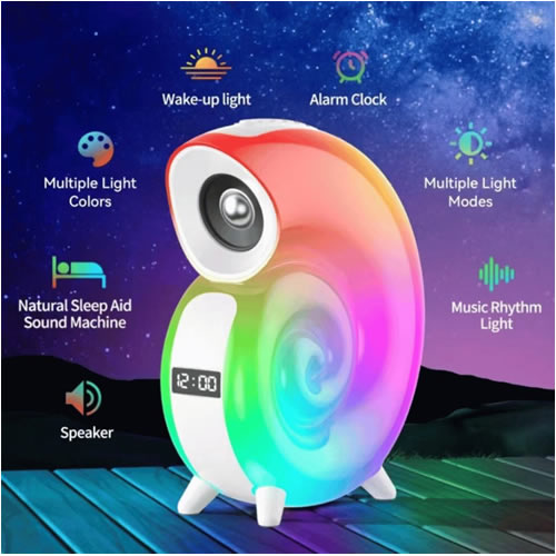 lampara caracol n63 LAMPARA LED RGB CON PARLANTE CARACOL N63 - Imagen 1