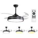 VENTILADOR DE TECHO CON LUZ LED TIME NEGRO