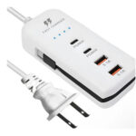 ZAPATILLA 220V CON CABLE TIPO C + 2 USB-C 66W + 2 USB-A 5.1A