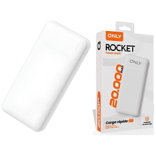 CARGADOR PORTATIL POWERBANK ONLY ROCKET CARGADOR PORTATIL ONLY ROCKET 20.000MAH - Imagen 1