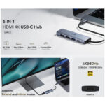 HUB CUDY UH405 USB-C 5 EN 1 - Imagen 4