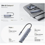 HUB CUDY UH407 USB-C 7 EN 1 - Imagen 2