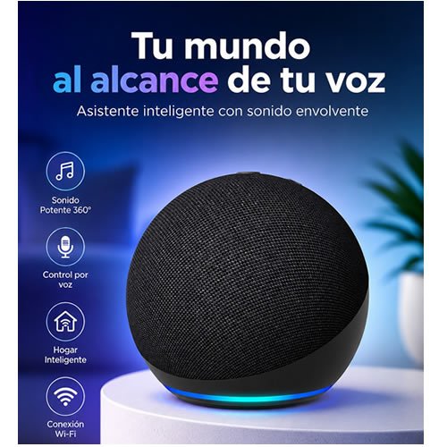 AMAZON ECHO DOT 5 NEGRO AMAZON ECHO DOT 5° GENERACION NEGRO - Imagen 1