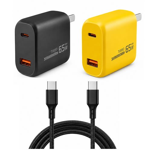 CARGADOR 220V TIME CC-59151 CARGADOR 220V TIME CC-59151 USB + USB-C 65W + CABLE - Imagen 1