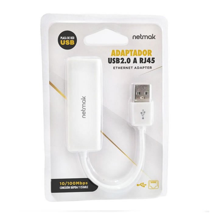 ADAPTADOR USB 2.0 A RJ45 NETMAK NM-C59 ADAPTADOR USB 2.0 A RJ45 NETMAK NM-C59 - Imagen 1