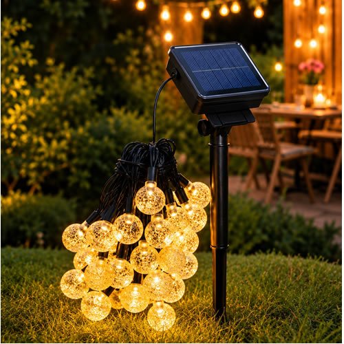 GUIRNALDA LUZ LED SOLAR GUIRNALDA LED SOLAR CALIDO 5 MTS MELECH - Imagen 1