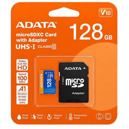 MEMORIA MICRO SD ADATA 128 GB 100 MBPS V10 A1 MEMORIA MICRO SD ADATA 128 GB 100 MBPS V10 A1 - Imagen 1