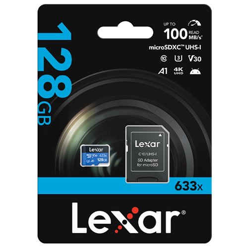 Memoria Micro SD Lexar 128 Gb A1 U3 100 Mbps MEMORIA MICRO SD LEXAR 128 GB A1 U3 100 MBPS 633X - Imagen 1