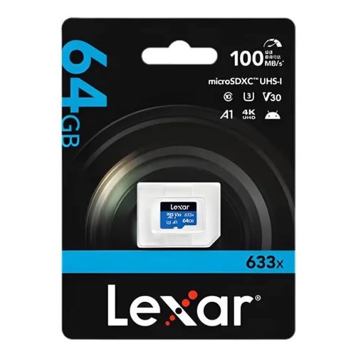 Memoria Micro SD Lexar 64 Gb A1 U1 100 Mbps SIN ADAPTADOR MEMORIA MICRO SD LEXAR 64 GB A1 U3 100 MBPS SIN ADAPTADOR - Imagen 1