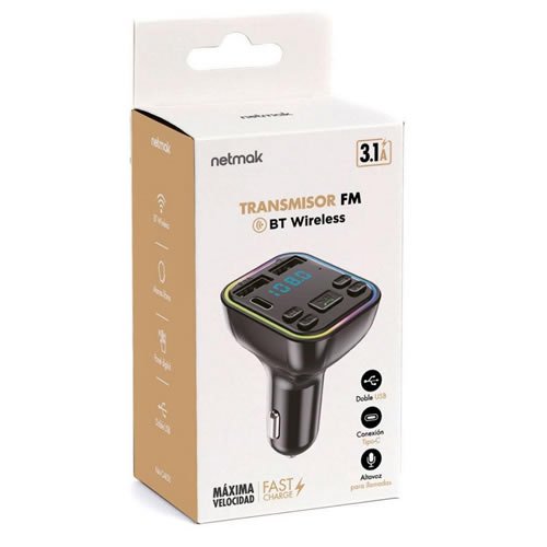 TRANSMISOR FM BLUETOOTH NETMAK NM-CAR38 TRANSMISOR FM BLUETOOTH NETMAK NM-CAR38 - Imagen 1